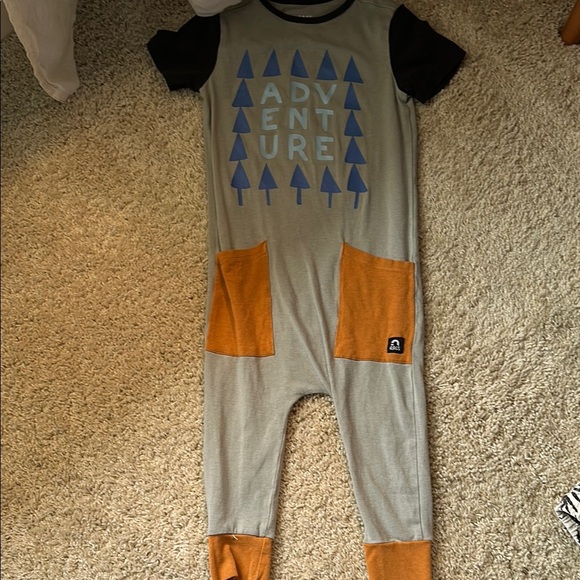Rags to Raches Other - Rags Adventure Kids One Piece in Gray and Orange